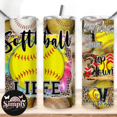 Softball Life 3 up 3 down Tumbler