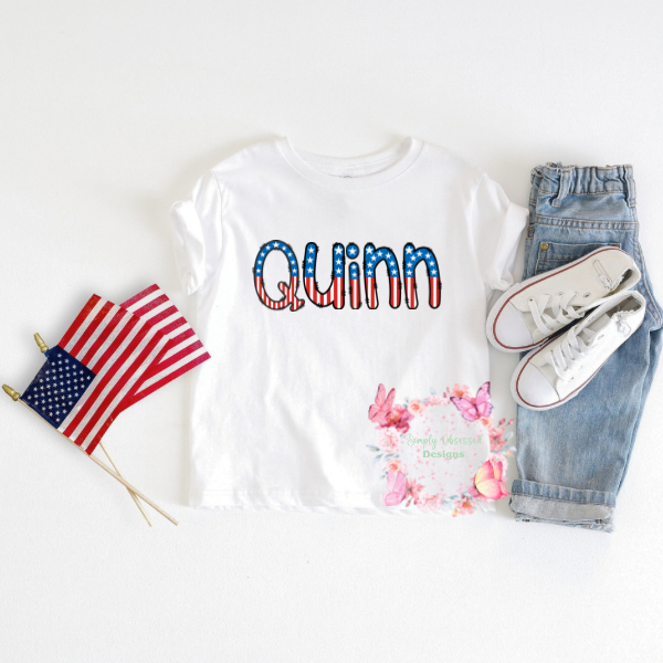 Flag Stars & Stripes Name Shirt