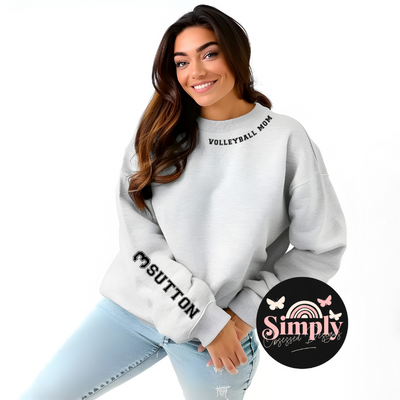 Personalized Volleyball Mom Collar Sweatshirt