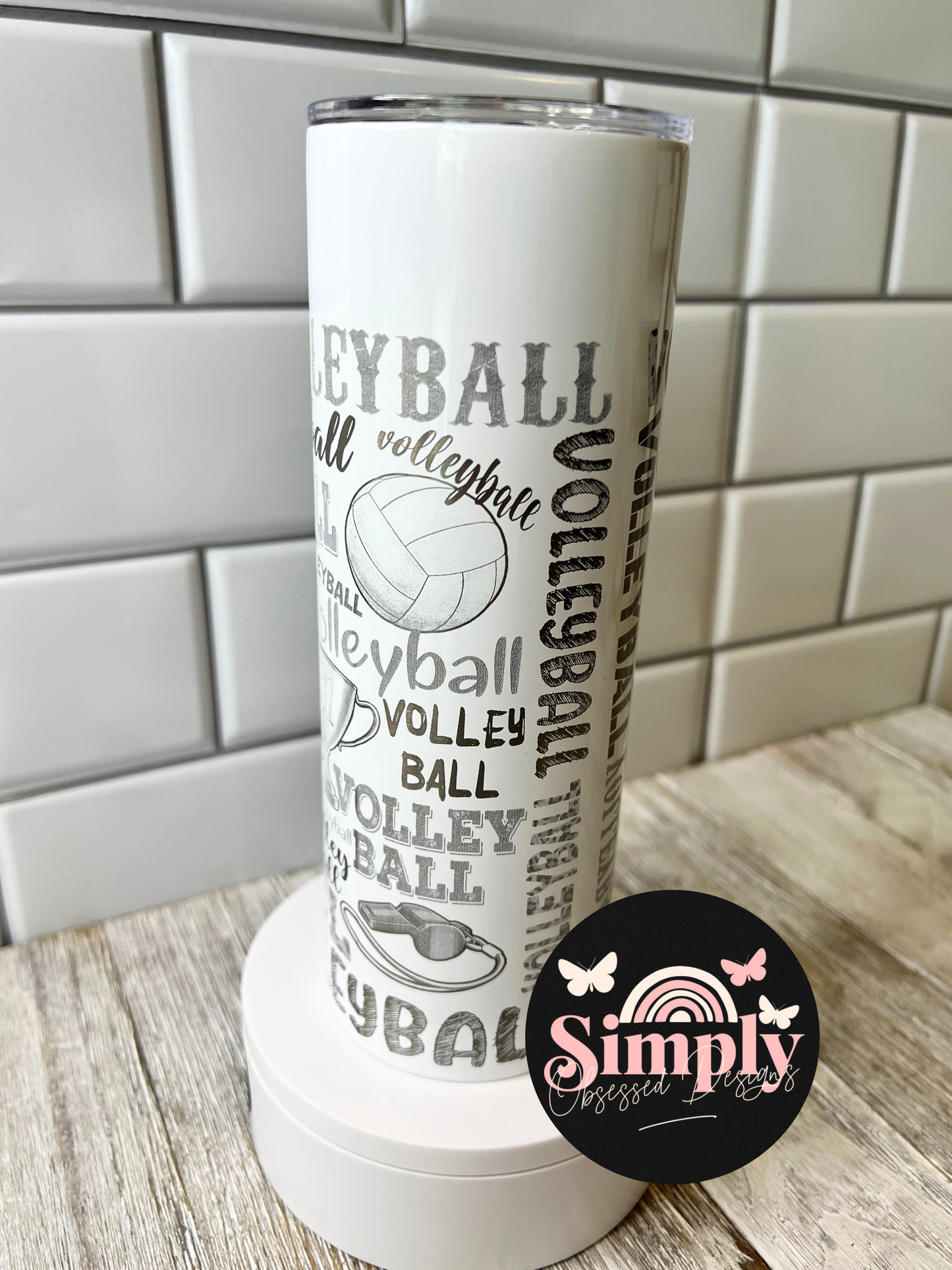 Laser Engraved Volleyball 20oz Tumbler