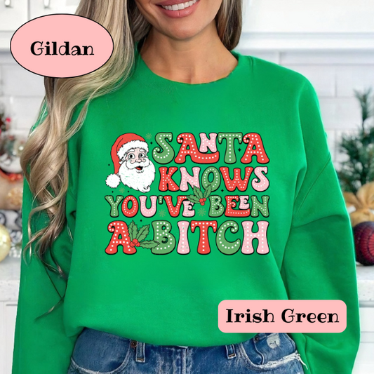 Santa knows you've been a B***h  Sweatshirt