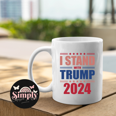 I Stand with Trump 2024, Free Trump Tee, Mug