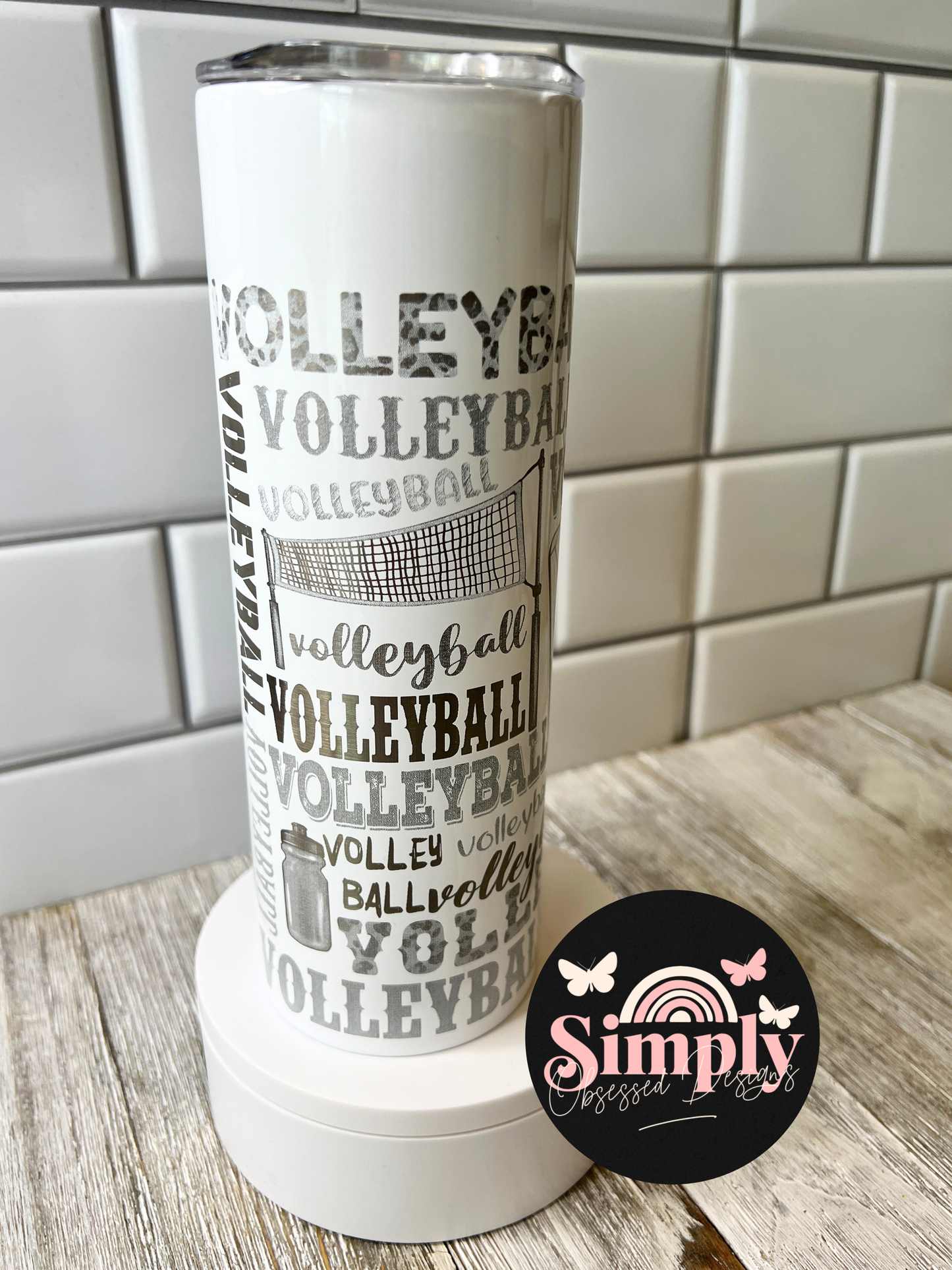 Laser Engraved Volleyball 20oz Tumbler