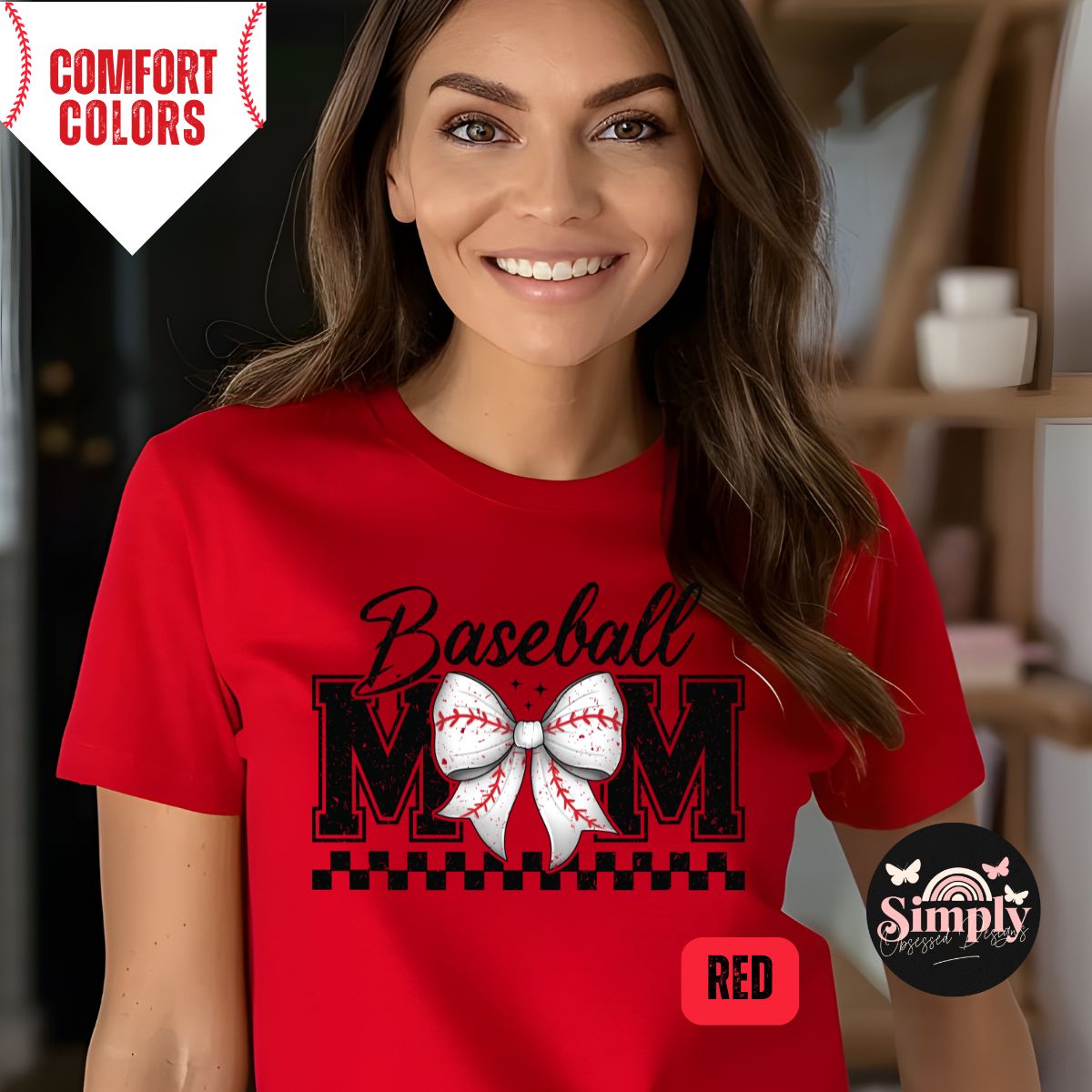 Baseball Mom Coquette checkered