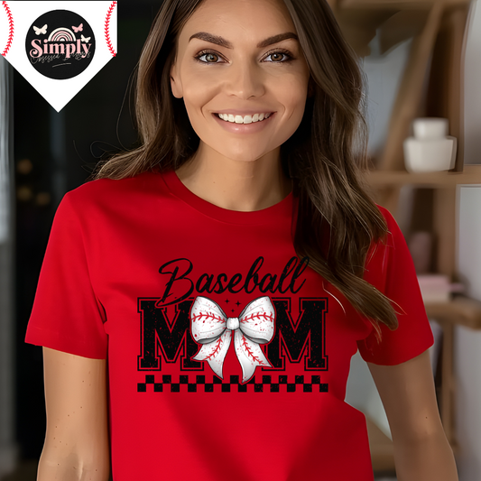 Baseball Mom Coquette checkered