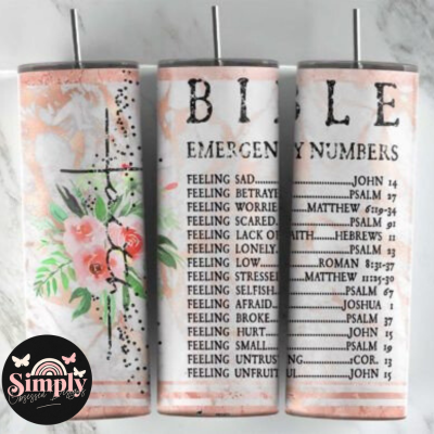 Bible Emergency Numbers 20 Oz Tumbler