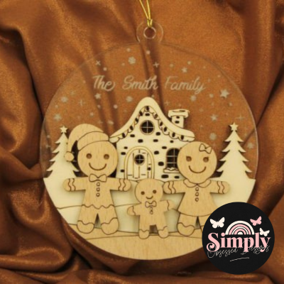 Gingerbread Family Ornament - Personalized