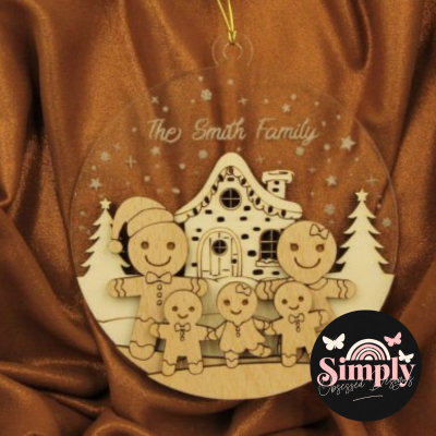 Gingerbread Family Ornament - Personalized