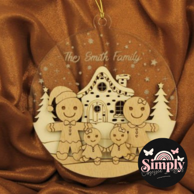 Gingerbread Family Ornament - Personalized