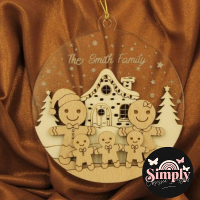 Gingerbread Family Ornament - Personalized