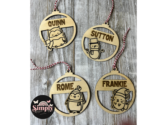 Personalized Winter Characters Ornament