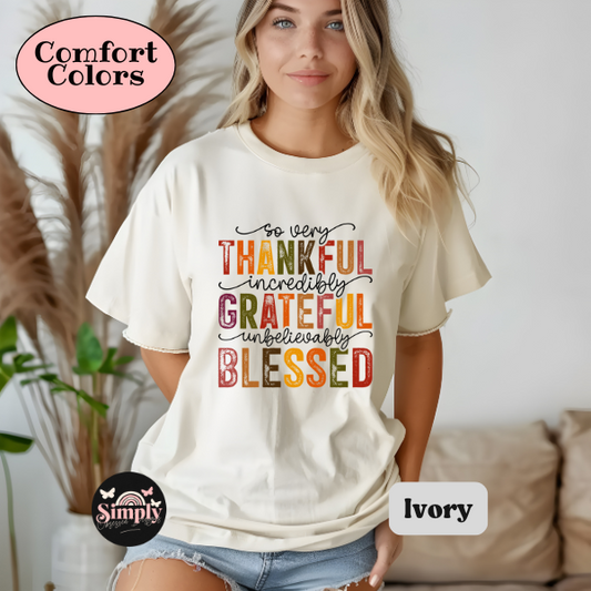 Thankful Grateful Blessed Tee