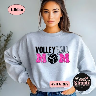 Volleyball Mom Faux Glitter Sweatshirt