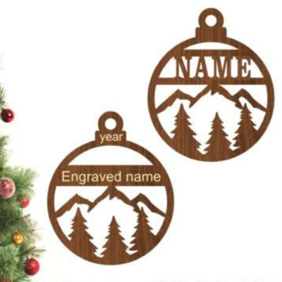 Laser engraved Christmas ornaments