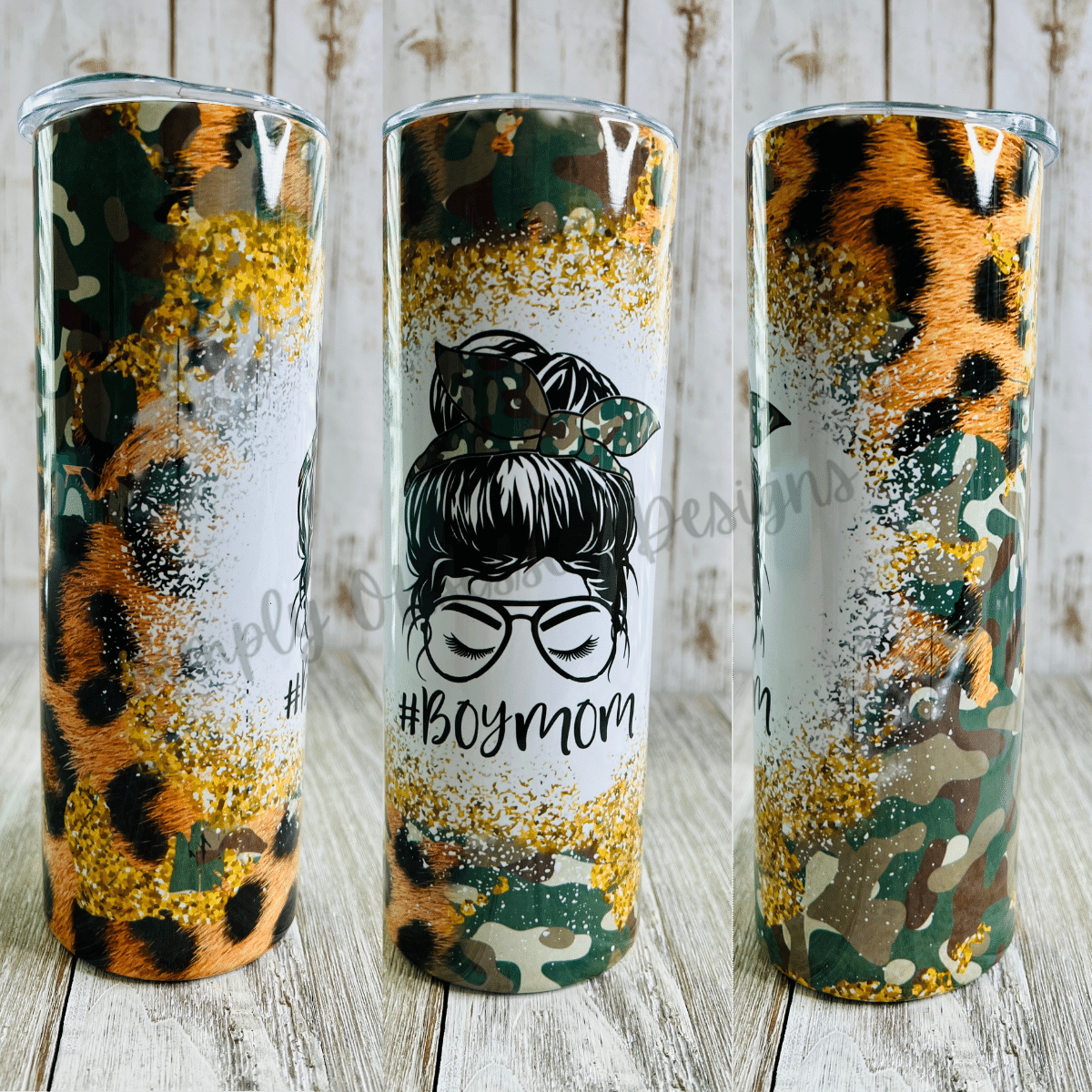 Boy Mom Camo tumbler