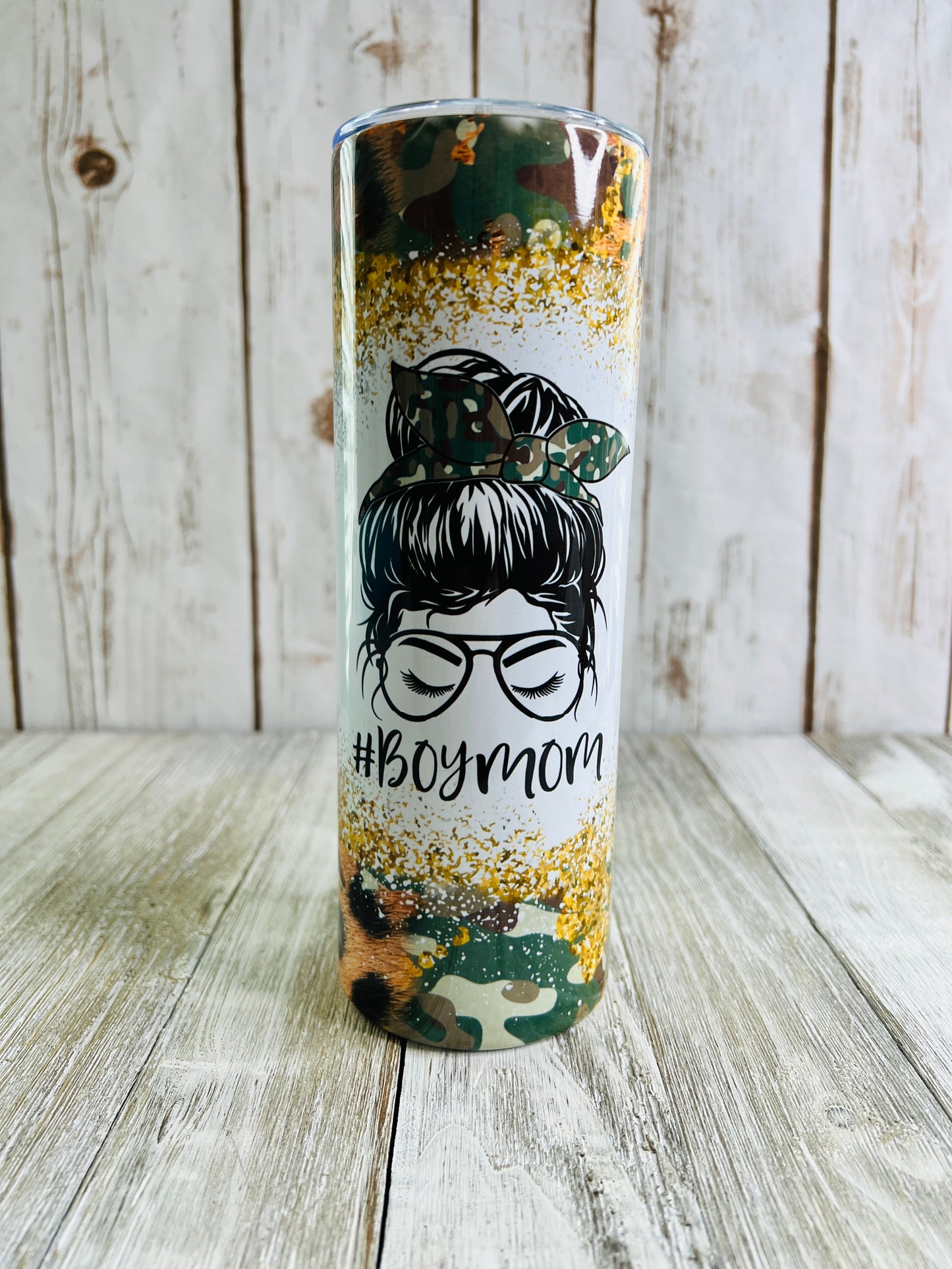 Boy Mom Camo tumbler